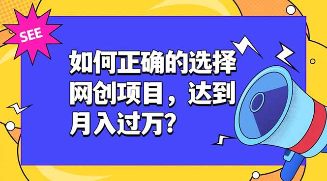 如何正确的选择网创项目，达到月入过万？，本课程教你正确选择项目。-娜娜项目网