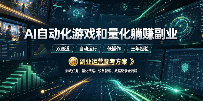 AI全自动游戏和量化躺赚副业:日入几百,稳定运行三年的项目!-娜娜项目网