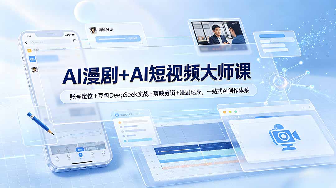 AI漫剧+AI短视频大师课:账号定位+豆包DeepSeek实战+剪映剪辑+漫剧速成,一站式AI创作体系-娜娜项目网