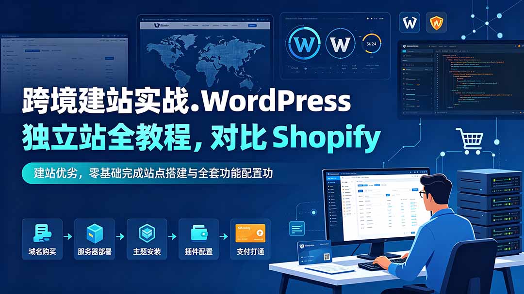 跨境建站实战:WordPress 独立站全教程,对比 Shopify 建站优劣,零基础完成站点搭建与全套功能配置-娜娜项目网
