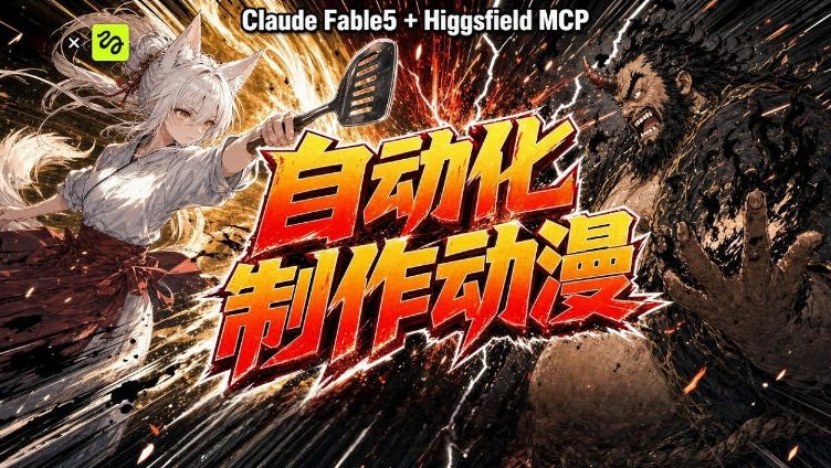 AI自动化动漫制作!Claude Fable 5接入Higgsfield MCP,直接生成完整创意内容-娜娜项目网