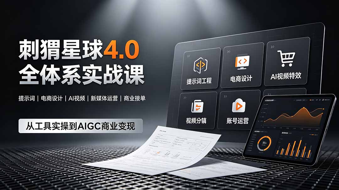刺猬星球4.0全体系实战课，覆盖提示词工程、电商设计、AI视频特效与新媒体运营，一站式掌握AIGC商业核心技能-娜娜项目网