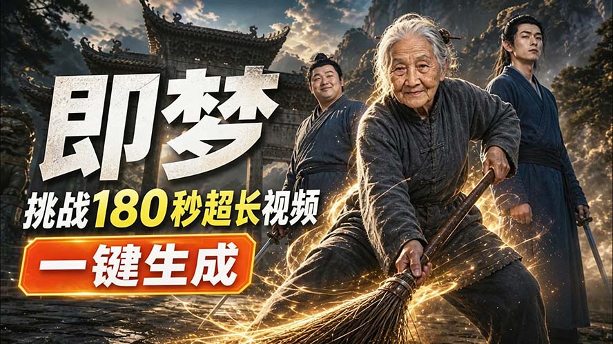 即梦挑战180秒超长视频!一键生成3分钟电影?完整制作流程详细分享!-娜娜项目网