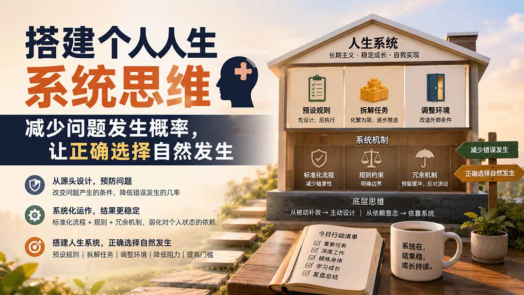 付费文章:搭建个人人生系统思维:减少问题发生概率,让正确选择自然发生-娜娜项目网