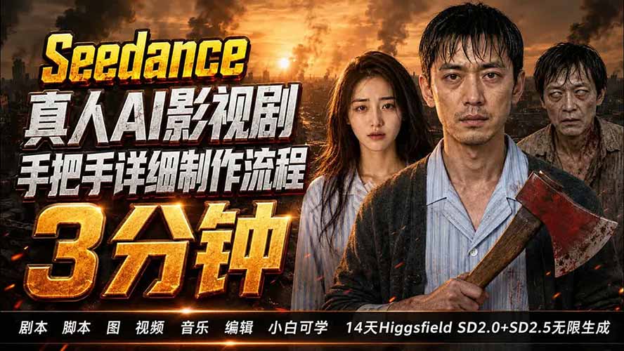 3分钟真人AI影视剧怎么做?SD 2.0手把手完整制作流程|Higgsfield 14天SD 2.0/2.5无限生成-娜娜项目网