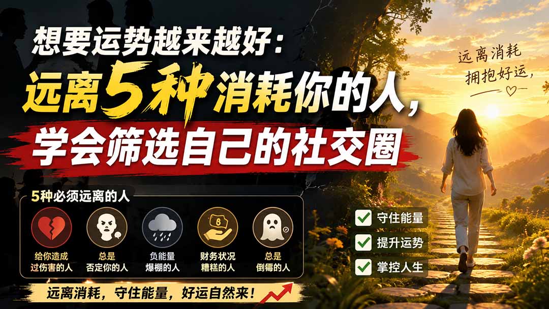 付费文章:想要运势越来越好:远离5种消耗你的人,学会筛选自己的社交圈-娜娜项目网