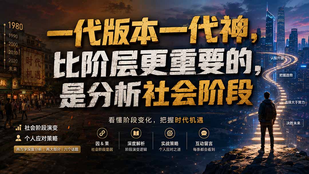 付费文章:一代版本一代神,比阶层更重要的,是分析社会阶段-娜娜项目网