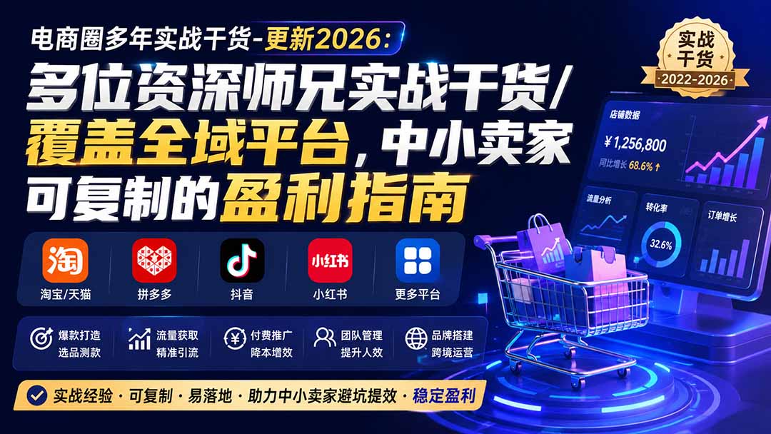 电商圈多年实战干货-更新2026:多位资深师兄实战干货/覆盖全域平台,中小卖家可复制的盈利指南-娜娜项目网