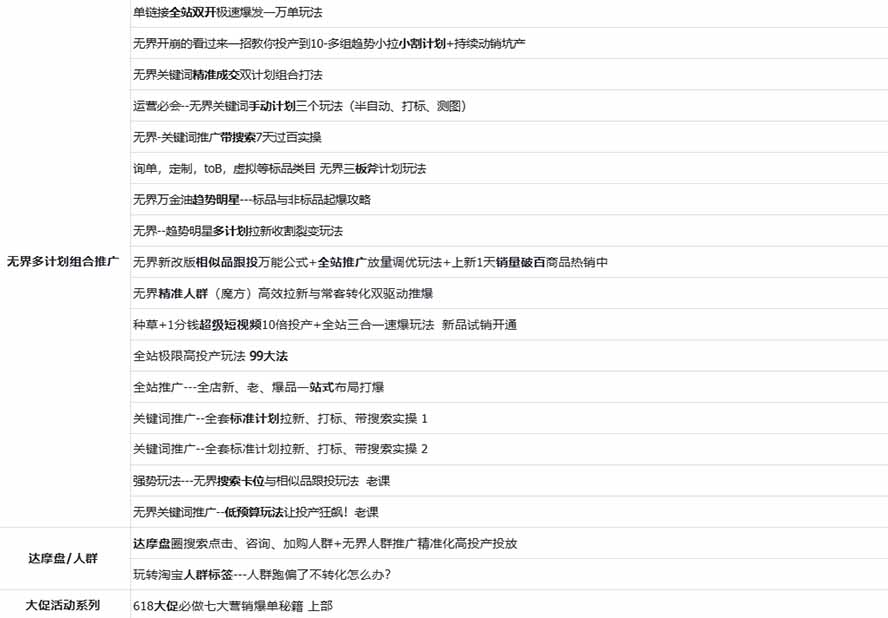 图片[2]-2026淘天开单秘籍PRO实战陪跑课程：全套落地运营玩法，一站式解决淘宝流量低、不出单难题（更新260823）-娜娜项目网