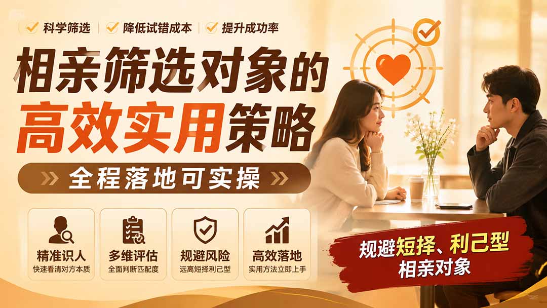 付费文章:相亲筛选对象的高效实用策略,全程落地可实操,规避短择、利己型相亲对象-娜娜项目网