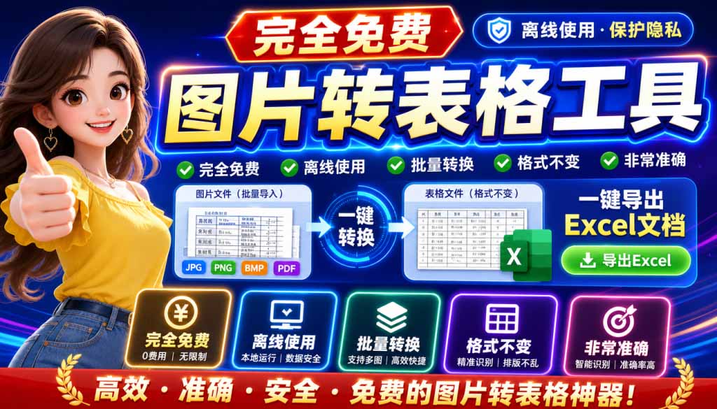 图片表格识别提取工具,支持一键从图片中智能提取表格并导出Excel文件,可离线免网运行,FastTableOCR-娜娜项目网