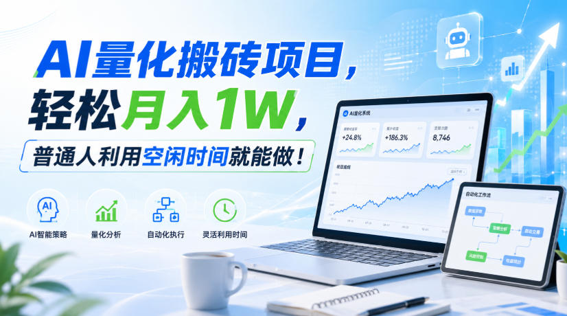 AI量化搬砖项目，轻松月入1W，新手小白也能直接入局！-娜娜项目网