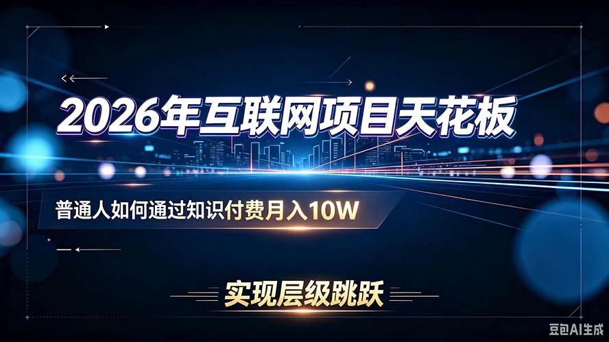2026年互联网项目天花板：普通人如何通过知识付费月入10W，实现层级跳跃-娜娜项目网