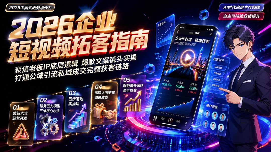 2026AI时代服务增长力实战课-无水印|五力模型三维心法教学,破解门店客源流失低价内卷实现长效业绩增长-娜娜项目网