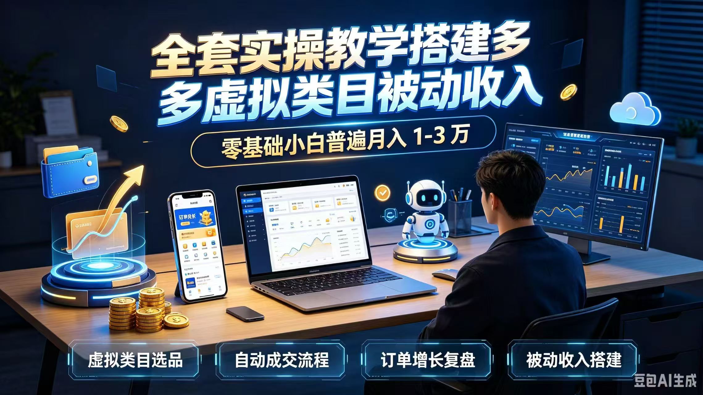 全套实操教学搭建多多虚拟类目被动收入,零基础小白普遍月入 1-3 万-娜娜项目网