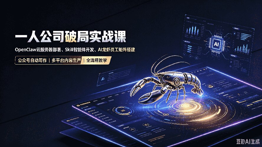 一人公司破局实战课|OpenClaw云服务器部署、Skill智能体开发、AI龙虾员工矩阵搭建,公众号自动写作与多平台内容...-娜娜项目网