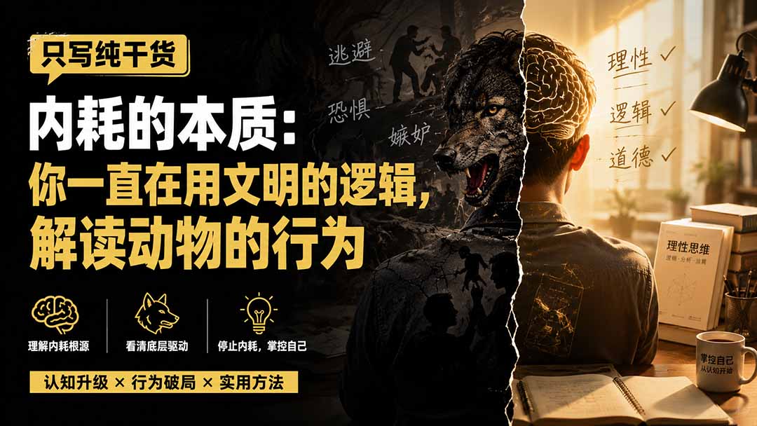 付费文章：只写纯干货-内耗的本质：你一直在用文明的逻辑，解读动物的行为-娜娜项目网