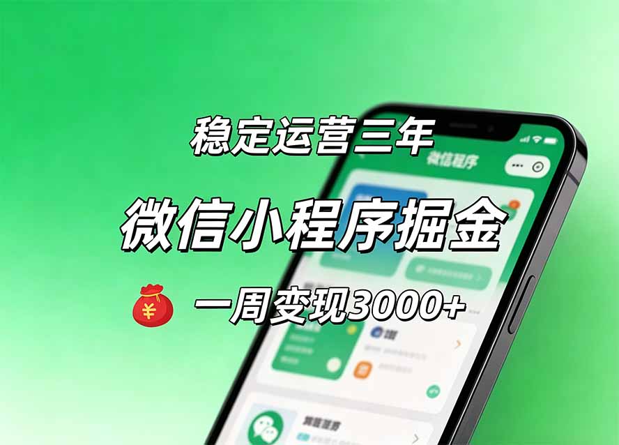 月收益稳定1W+的微信小程序,前期积累客户,后期躺平养老,小白轻松上手-娜娜项目网