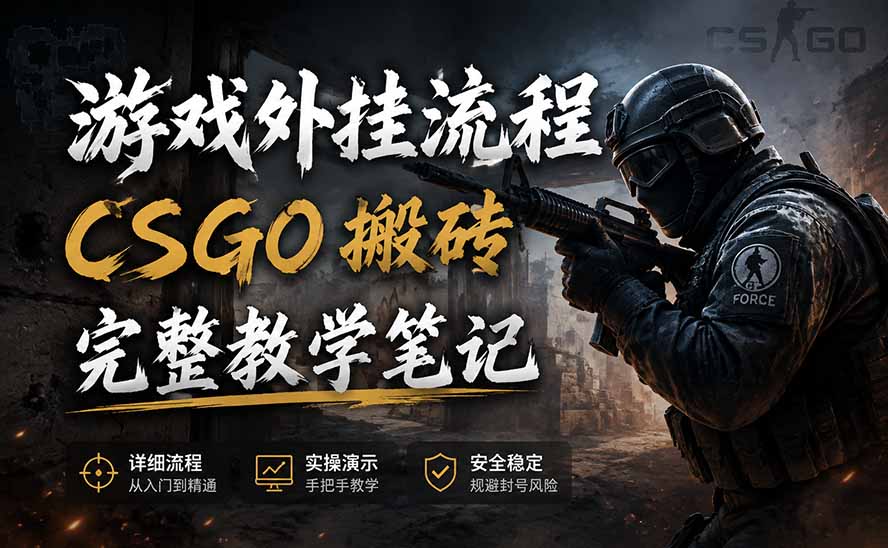 游戏挂机全流程笔记分享,CSGO游戏搬砖,小白看了当天学会见收益-娜娜项目网