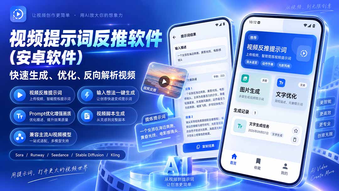 视频提示词反推软件(安卓软件),快速生成、优化、反向解析视频-娜娜项目网