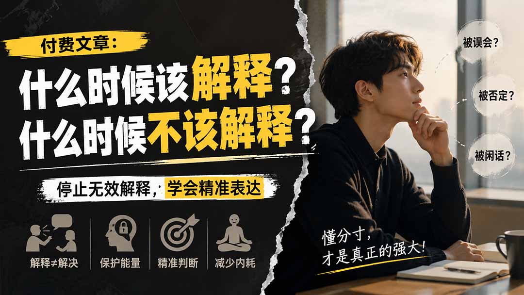 付费文章:什么时候该解释?什么时候不该解释?-娜娜项目网