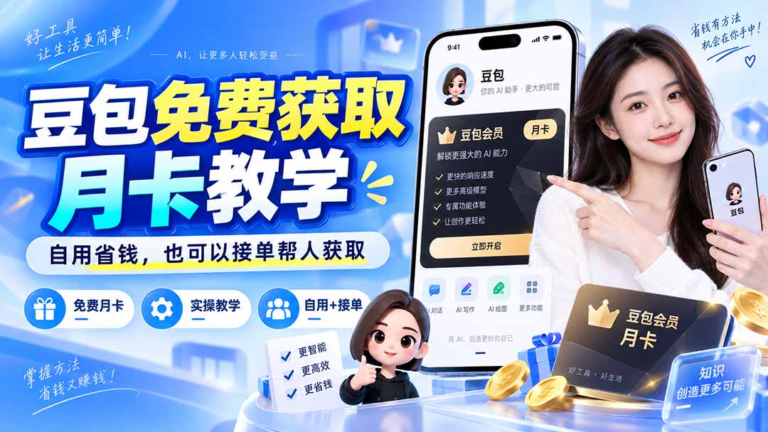 豆包免费获取月卡教学,自用省钱,也可以接单帮人获取-娜娜项目网