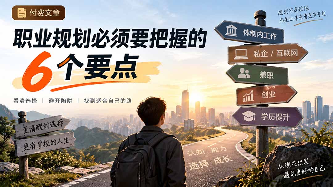 付费文章：职业规划必须要把握的6个要点-娜娜项目网