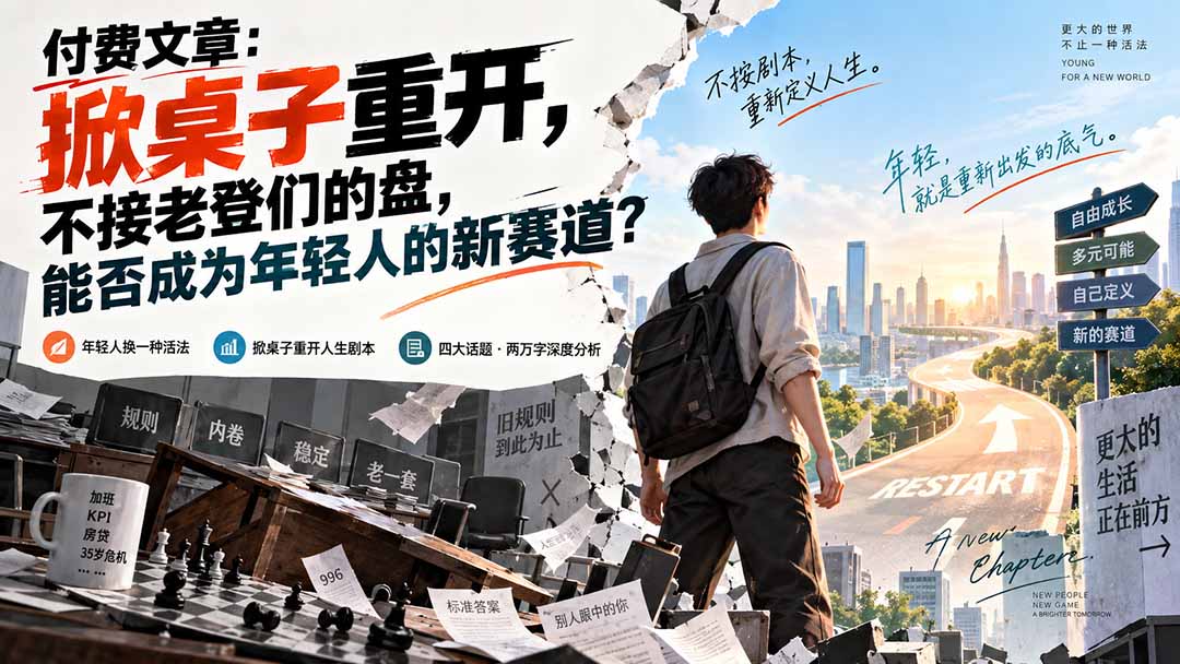 付费文章：掀桌子重开，不接老登们的盘，能否成为年轻人的新赛道？-娜娜项目网