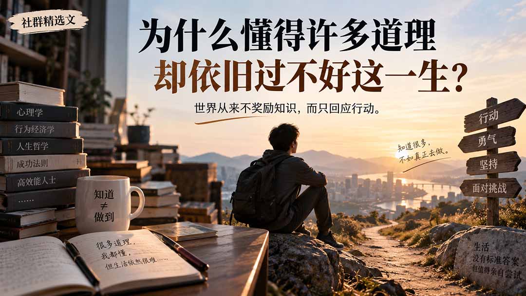 社群精选文:为什么懂得许多道理却依旧过不好这一生?-娜娜项目网