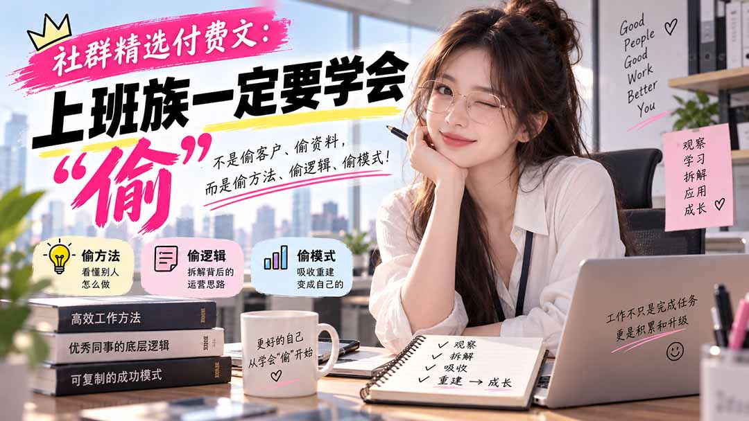社群精选付费文：上班族一定要学会“偷“-娜娜项目网