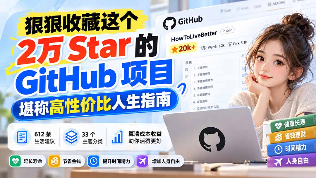 狠狠收藏这个 2 万 Star 的 GitHub 项目,堪称高性价比人生指南。-娜娜项目网