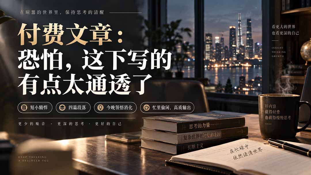 灏泽付费文章:恐怕,这下写的有点太通透了-娜娜项目网