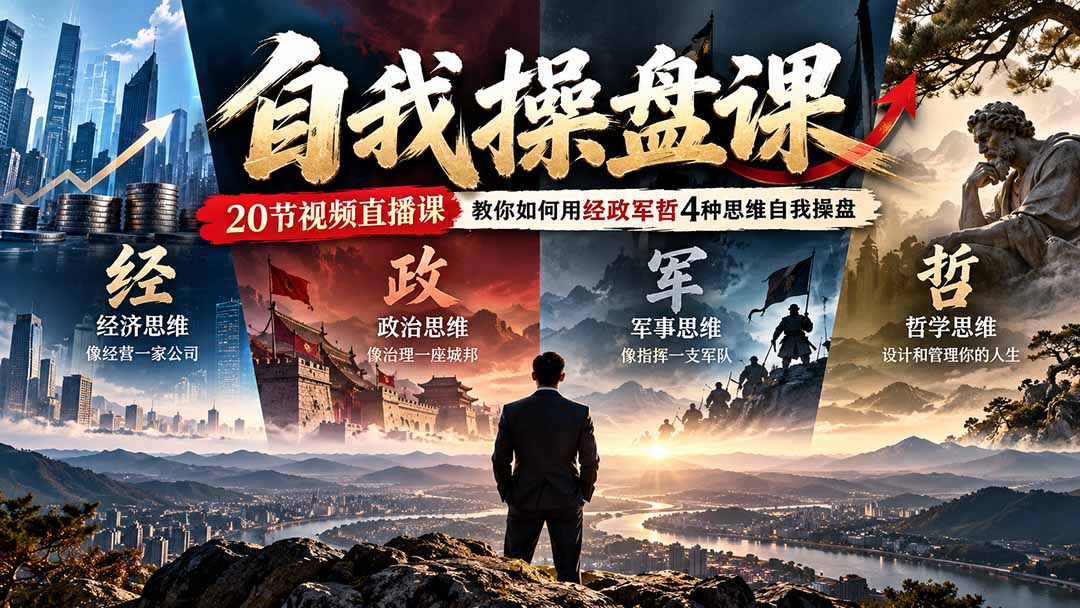 【无水印】自我操盘课,20节视频直播课教你如何用经政军哲4种思维自我操盘(更新0924)-娜娜项目网