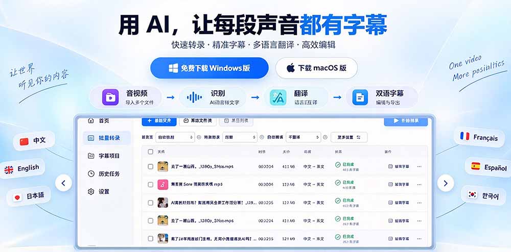 图片[1]-剪映会员不用再开了？视频字幕一键生成加翻译，本地离线运行，完全免费，超快速高精度，字幕大师-娜娜项目网