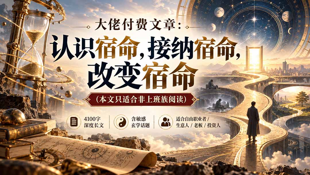 【无水印】大佬付费文章:认识宿命,接纳宿命,改变宿命(本文只适合非上班族阅读)-娜娜项目网