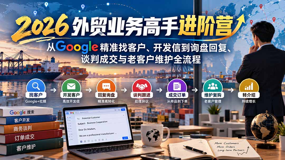 2026外贸业务高手进阶营:从Google精准找客户、开发信到询盘回复、谈判成交与老客户维护全流程-娜娜项目网