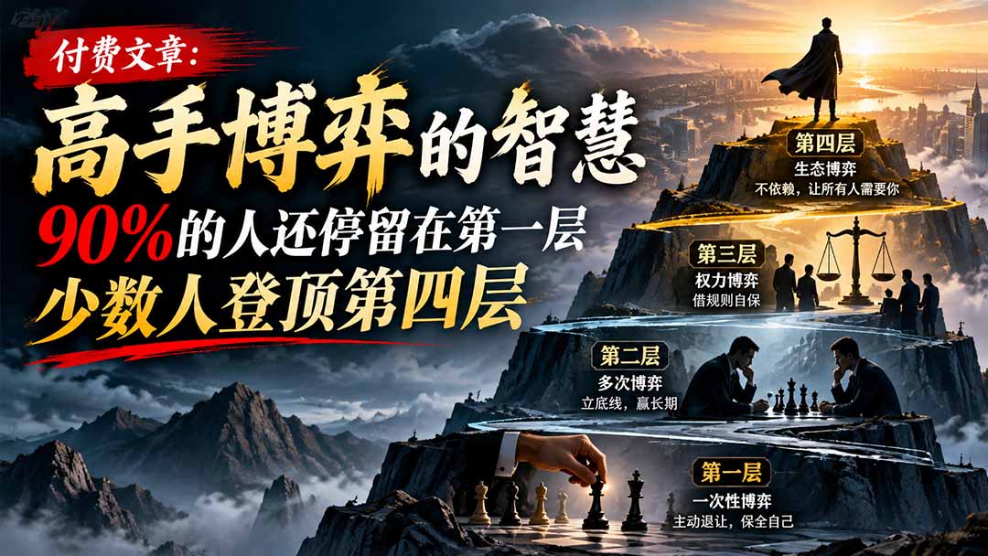 【无水印】付费文章:高手博弈的智慧,90%的人还停留在第一层,少数人登顶第四层-娜娜项目网