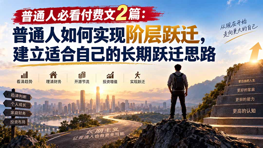 普通人必看付费文2篇:普通人如何实现阶层跃迁,建立适合自己的长期跃迁思路-娜娜项目网