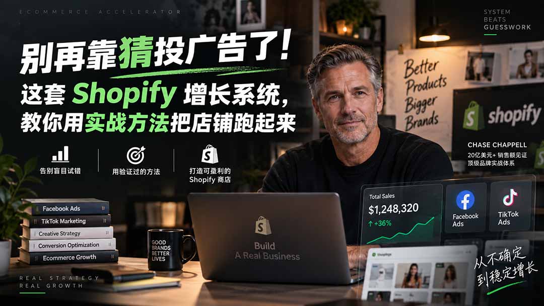 别再靠猜投广告了!这套 Shopify 增长系统,教你用实战方法把店铺跑起来【原创双语字幕】-娜娜项目网
