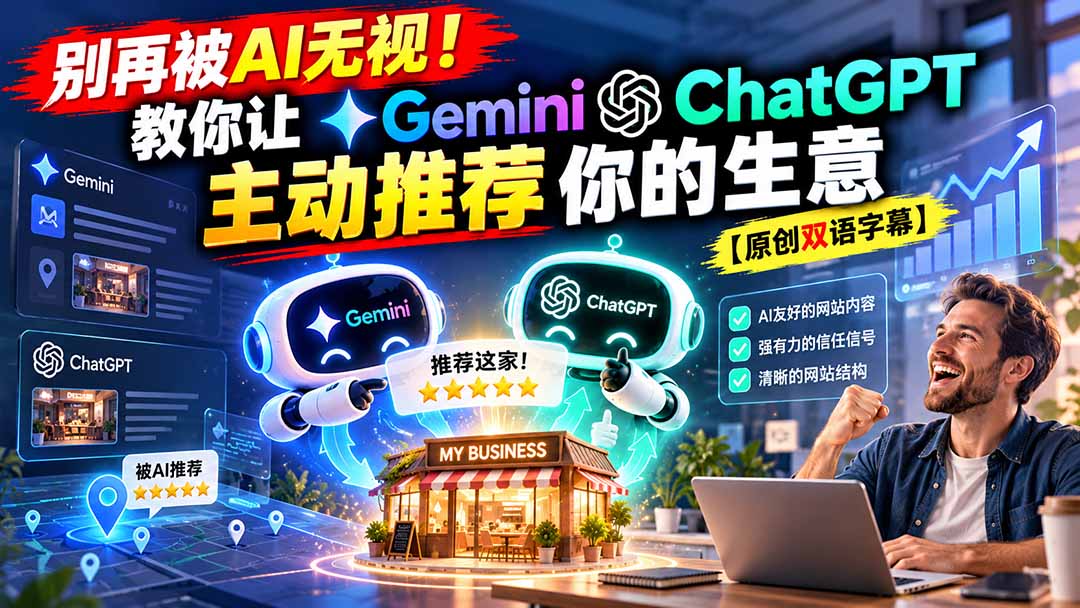 别再被AI无视！教你让GeminiChatGPT主动推荐你的生意【原创双语字幕】-娜娜项目网