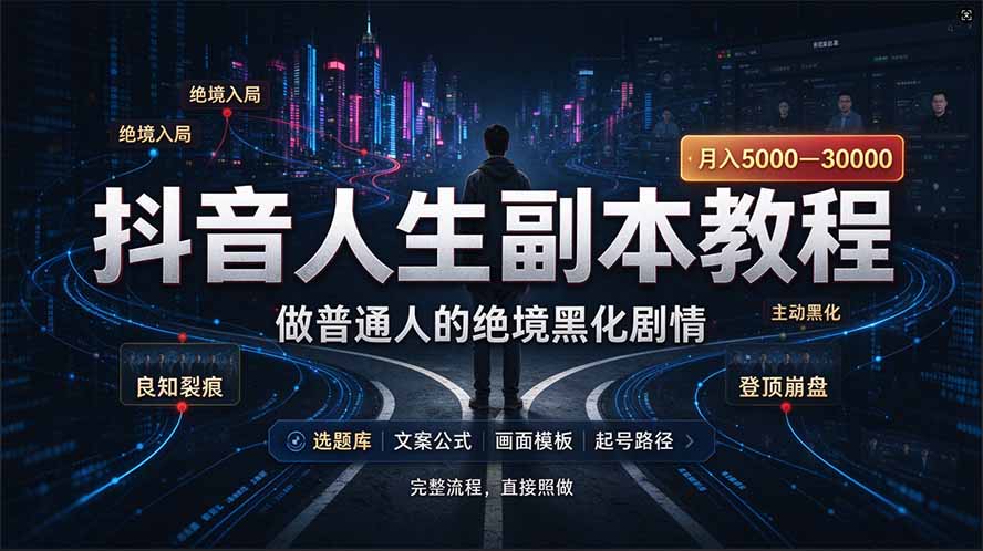抖音爆火AI人生副本赛道,28作品涨粉33万粉丝,看完自己便可产出爆款-娜娜项目网