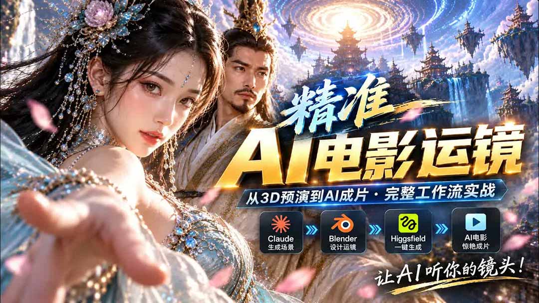 AI视频终于能精准运镜了！Claude + Blender + Higgsfield 免费插件实测-娜娜项目网