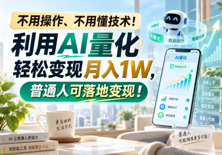 利用AI量化轻松变现月入1W，普通人可落地变现，不用操作、不用懂技术！-娜娜项目网
