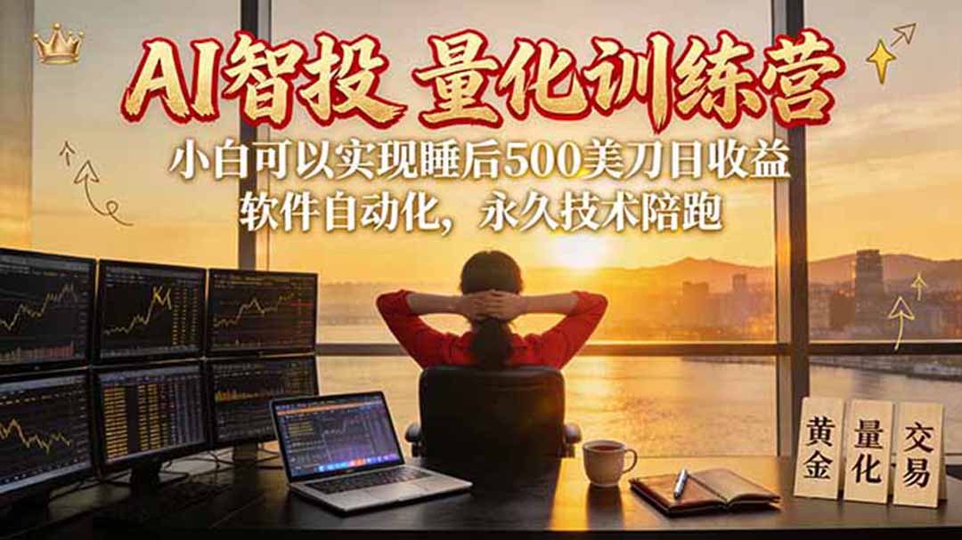 AI智投EA量化训练营【第三期】，多策略智投+防爆技术+趋势分析 ，轻松上手，矩阵放大，长期稳定。-娜娜项目网