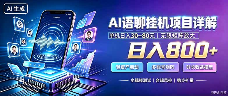 AI语聊挂机,日入800+,适用个人副业,工作室矩阵操作-娜娜项目网