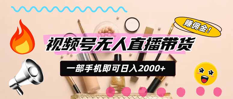 视频号带货,一天2000+,一部手机即可开展的完美副业,无需投资-娜娜项目网