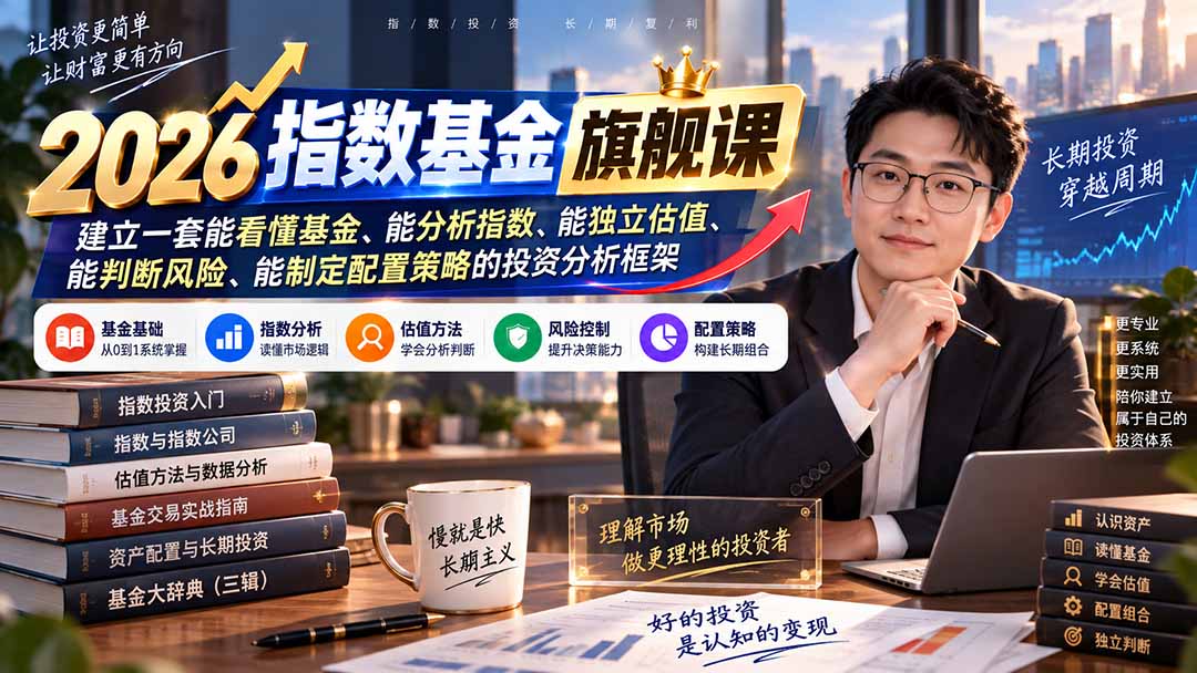 2026指数基金旗舰课｜建立一套能看懂基金、能分析指数、能独立估值、能判断风险、能制定配置策略的投资分析框架-娜娜项目网