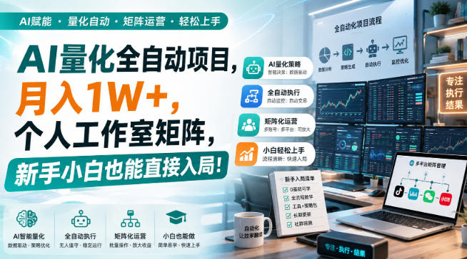 AI黄金量化玩法,新手低成本入局的最佳跳板,月收益轻松万元!-娜娜项目网