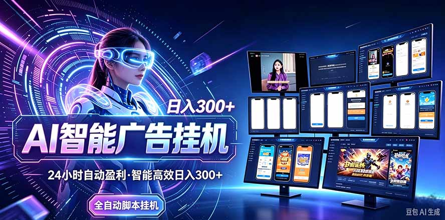 24小时AI广告挂机|在家就能做的被动副业-娜娜项目网