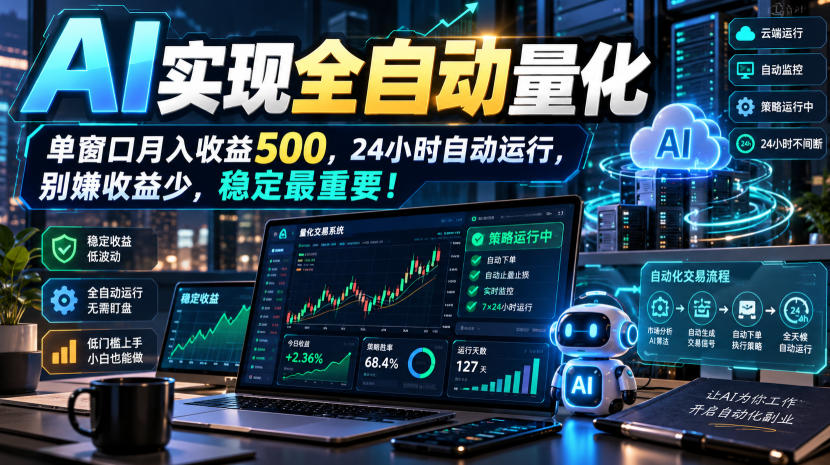 AI全自动量化项目,长期稳定可落地,0门槛躺赚稳定项目!-娜娜项目网